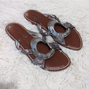 Sam Edelman Samuel Gina Silver Metallic Sandals